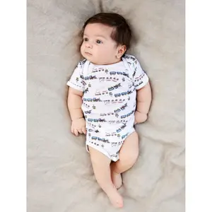 Set of 3 baby boy bodysuits Name it Heather train image-3