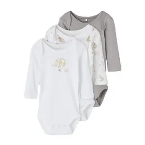 Pack of 3 long sleeve bodysuits Name it Alloy Ball image-0
