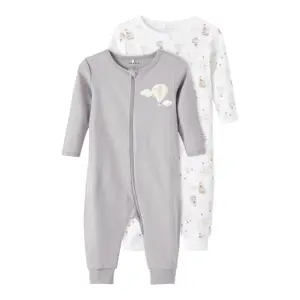 Pack of 2 baby onesies Name it Nightsuit Zip Alloy Balloon image-0