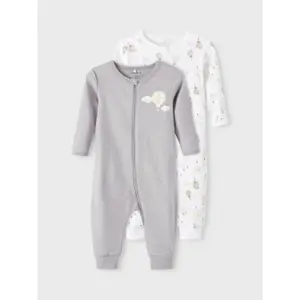 Pack of 2 baby onesies Name it Nightsuit Zip Alloy Balloon image-4