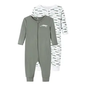 Pack of 2 baby onesies Name it Nightsuit Zip image-0