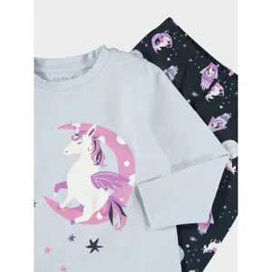 Girl's pyjamas Name it Nightset Heather Unicron image-5