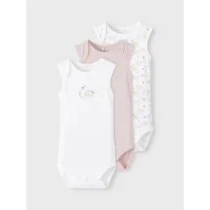 Set of 3 baby girl bodysuits Name it Rainbow image-4