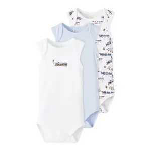 Baby boy bodysuits Name it Heather Train (x3) image-0
