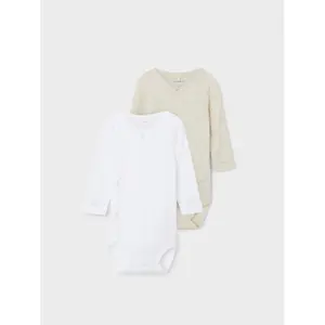 Pack of 2 long sleeve bodysuits Name it Wrap Rainy Day image-3