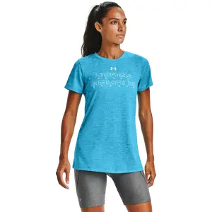 Camiseta de mujer Under Armour à manches courtes Tech Twist Graphic Wordmark image-2