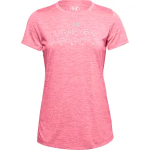 Camiseta de mujer Under Armour à manches courtes Tech Twist Graphic Wordmark image-0