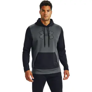 armour fleece texturerad huvtröja med stor logotyp image-2