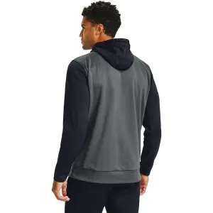 armour fleece texturerad huvtröja med stor logotyp image-4