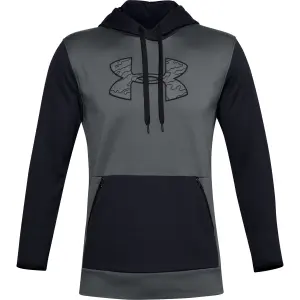 armour fleece texturerad huvtröja med stor logotyp image-0