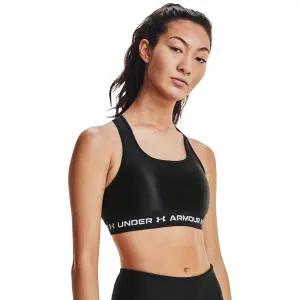 Soutien feminino Under Armour de sport à dos croisé et maintien modéré Matte/Shine image-1