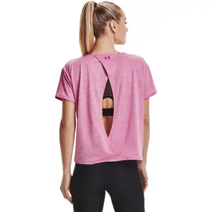 Top ventilado de manga corta para mujer Under Armour Tech image-4