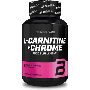 12er Pack Gläser mit Nahrungsergänzungsmitteln Biotech USA l - carnitine + chrome - 60 Gélul
