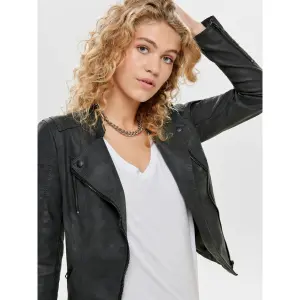 Damenjacke Only Ava imitation cuir biker image-4