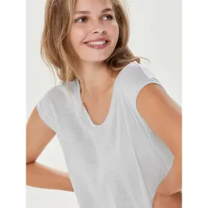 Women's T-shirt Only Silvery manches courtes col V lurex image-3