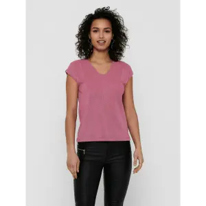 Women's T-shirt Only Silvery manches courtes col V lurex image-1