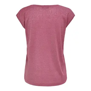 Women's T-shirt Only Silvery manches courtes col V lurex image-4