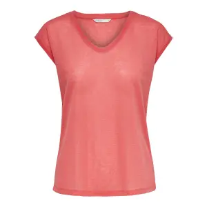 Women's T-shirt Only Silvery manches courtes col V lurex image-0