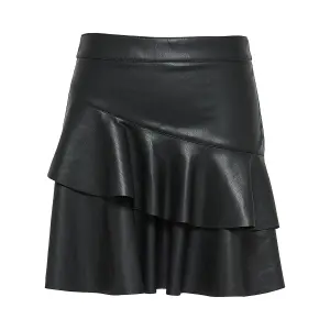 Women's skirt Only Emma imitation cuir frill