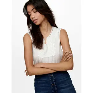 Women's sleeveless T-shirt Only onllovely life crochets image-3