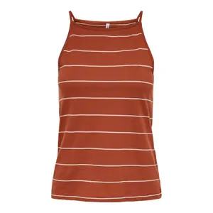 Women's sleeveless T-shirt Only onlmay life tripes image-0