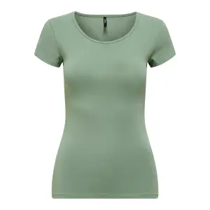 Frauen-T-Shirt Only manches courtes Live love life col rond image-0