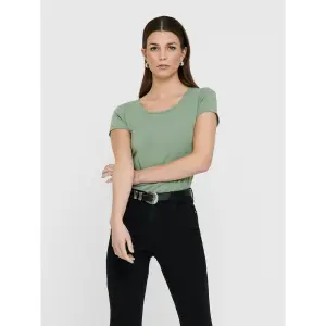 Frauen-T-Shirt Only manches courtes Live love life col rond image-1