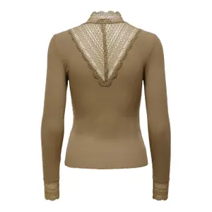 Frauen Top Only Tilde manches longues col montant lace image-1