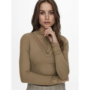 Frauen Top Only Tilde manches longues col montant lace image-2