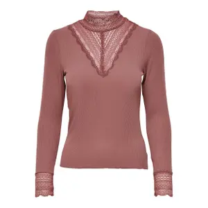Vrouwen top Only Tilde manches longues col montant lace image-0
