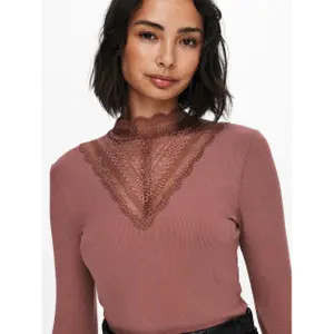 Vrouwen top Only Tilde manches longues col montant lace image-2