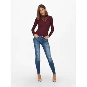 Frauen Top Only Tilde manches longues col montant lace image-5