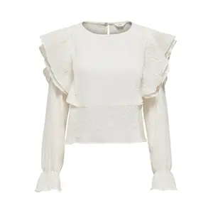Damesblouse met lange mouwen Only onlellie life dot frill image-0