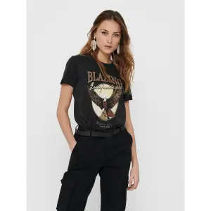 T-shirt för kvinnor Only Lucy life manches courtes western top boxs image-1