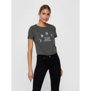 T-shirt för kvinnor Only onlkita life reg moon image-1