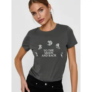 T-shirt för kvinnor Only onlkita life reg moon image-3