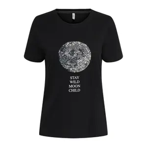 T-shirt för kvinnor Only onlkita life reg moon image-0