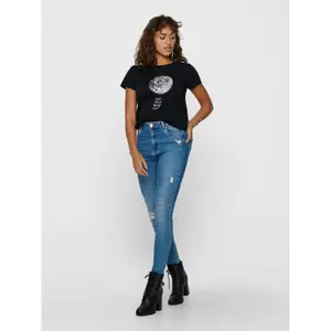 T-shirt för kvinnor Only onlkita life reg moon image-2