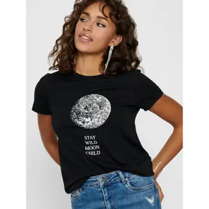 T-shirt för kvinnor Only onlkita life reg moon image-3