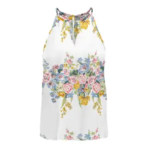Women's sleeveless T-shirt Only onlalma life keyhole image-0