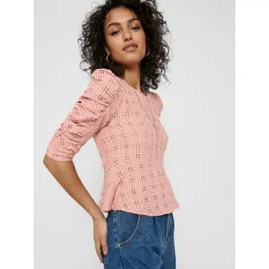 T-shirt för kvinnor Only onlkia life gath sleeve image-6