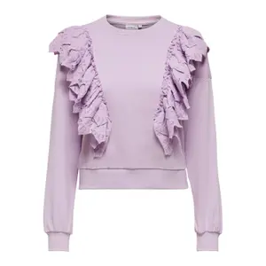 Sweatshirt med rund halsringning för kvinnor Only onlofelia life image-0