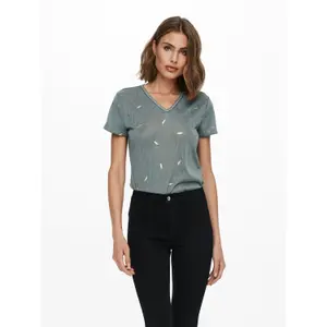 Women's short sleeve v-neck top Only onlstephania image-1