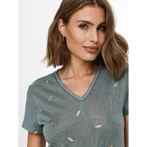 Women's short sleeve v-neck top Only onlstephania image-6