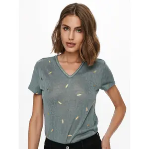 Women's short sleeve v-neck top Only onlstephania image-2