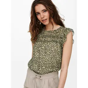 T-shirt för kvinnor Only onlmarguerite capsleeve wovens image-3