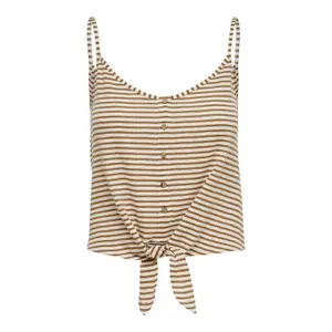 Women's sleeveless T-shirt Only onlgloria life knot buttons image-0