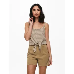 Women's sleeveless T-shirt Only onlgloria life knot buttons image-1