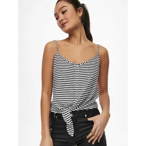 Women's sleeveless T-shirt Only onlgloria life knot buttons image-3