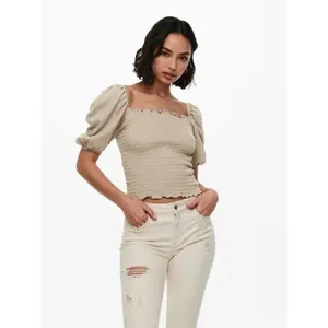 T-shirt för kvinnor Only onlnalena 2/4 puff smocks image-1